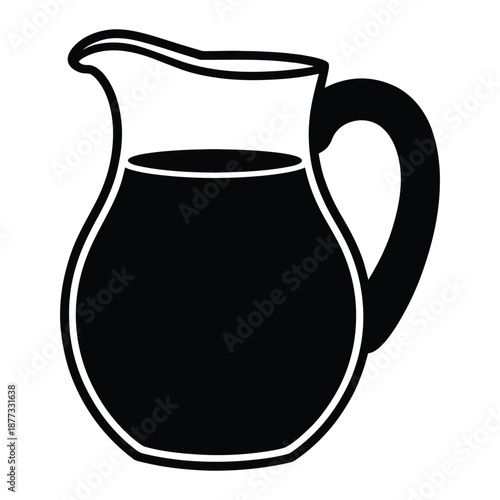 Pitcher of lemonade Vector, Silhouette, Illustration