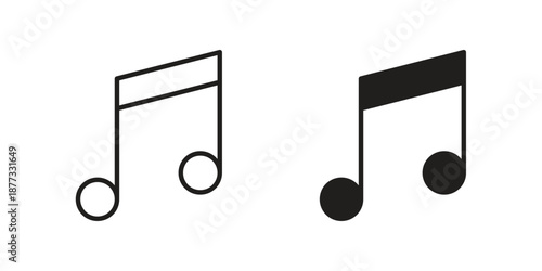 Music icons on white background - editable stroke vector illustration for web and mobile
