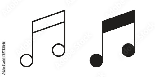 Music icons on white background - editable stroke vector illustration for web and mobile