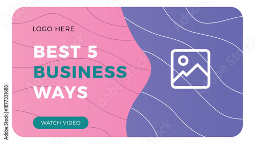 business video cover banner thumbnail flat color vector illustration template design