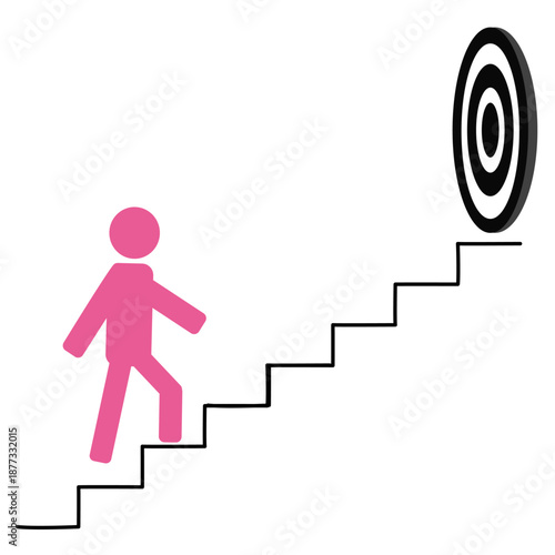 figure person stairs symbol the steps, growth, or challenges one must take to advance professionally