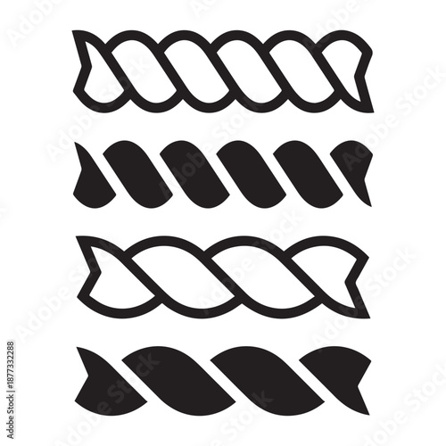 fusilli pasta black line icon
