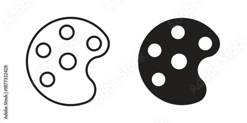 Palette icons on white background - editable stroke vector illustration for web and mobile