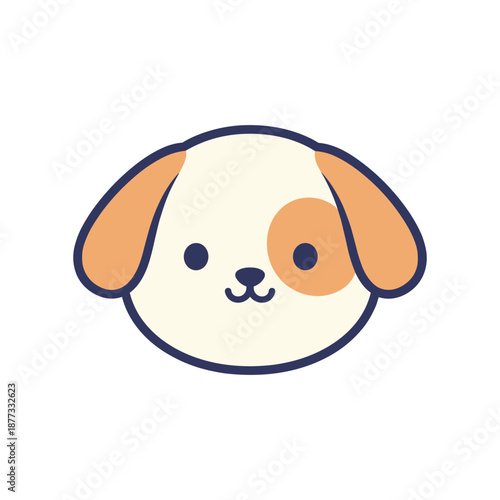 Adorable Cartoon Dog Face Illustration