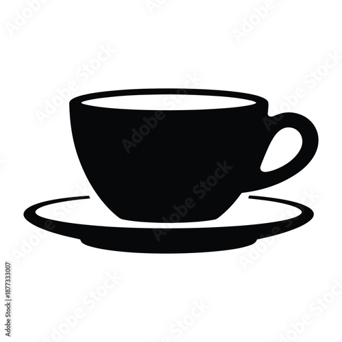 Macchiato cup side view Vector, Silhouette, Illustration