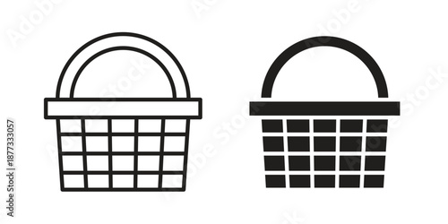 Picnic icons on white background - editable stroke vector illustration for web and mobile