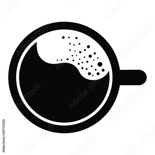 Macchiato top view Vector, Silhouette, Illustration
