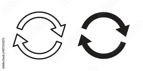 Recycle icons on white background - editable stroke vector illustration for web and mobile