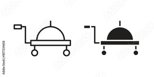 Room service icons on white background - editable stroke vector illustration for web and mobile