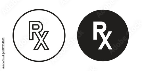 RX icons on white background - editable stroke vector illustration for web and mobile