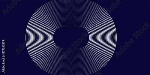 Modern dark blue abstract horizontal banner background with glowing geometric lines.Suitable for covers, brochures, presentations, flyers. illustration eps10