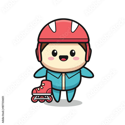 Cartoon Character Ice Skating Illustration