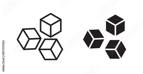 Sugar icons, black line art and clipart vector logo