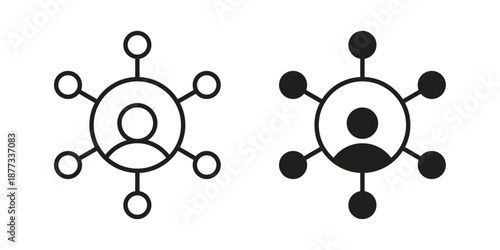 Social network icons on white background - editable stroke vector illustration for web and mobile