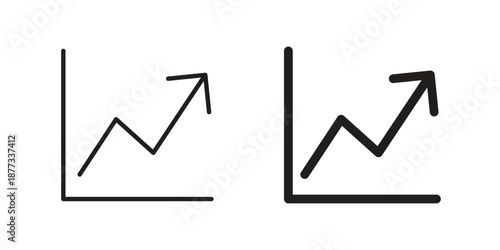 Stats icons on white background - editable stroke vector illustration for web and mobile