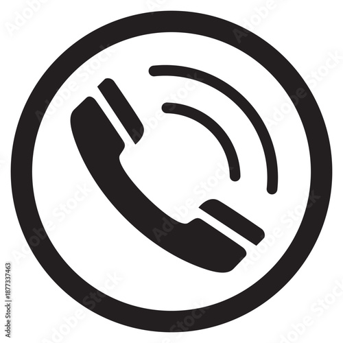 simple black and white telephone symbol icon