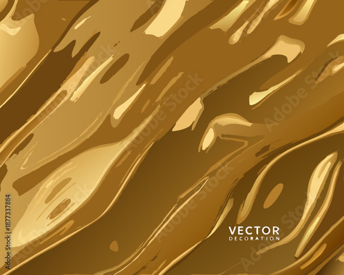 Golden abstract vector background with shiny decoration elements