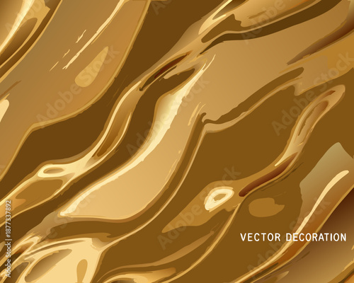 Golden wave pattern vector decoration for luxury design projects