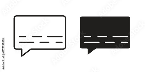 Subtitles icons on white background - editable stroke vector illustration for web and mobile
