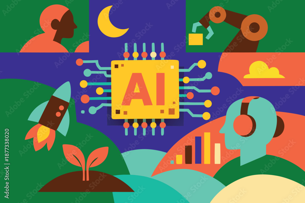 Naklejka premium Powering the Future with AI Chips