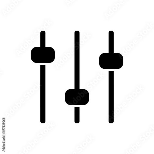 A minimalist vector graphic illustration of three black tuning pegs on a white background