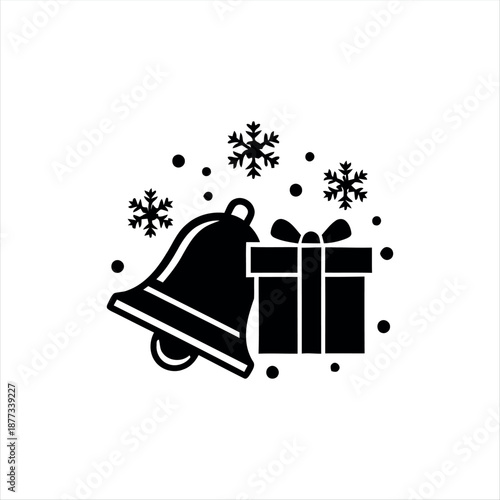 Simple Christmas Bell Icon – Holiday Decoration Symbol in Minimal Style