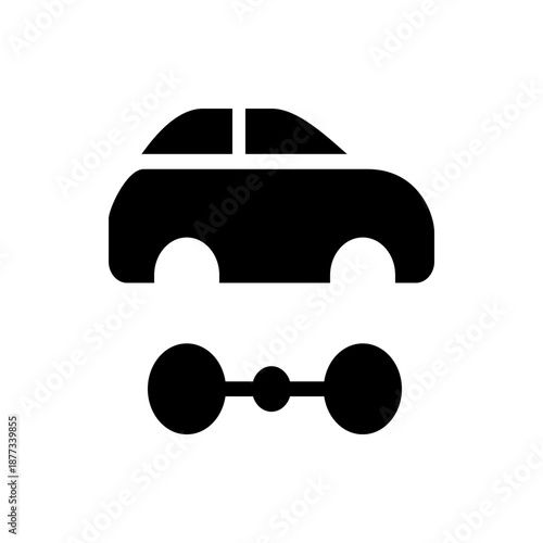 A minimalist vector graphic illustration of a car with a trailer hitch