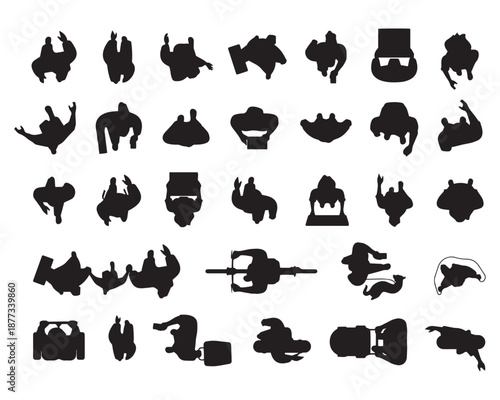 People Top View Vector Set