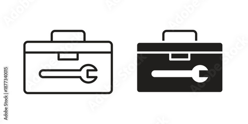 Toolbox icons on white background - editable stroke vector illustration for web and mobile