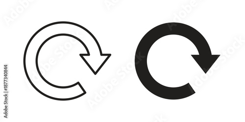 Undo icons on white background - editable stroke vector illustration for web and mobile