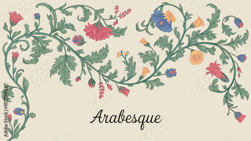 Vintage Arabesque floral pattern design