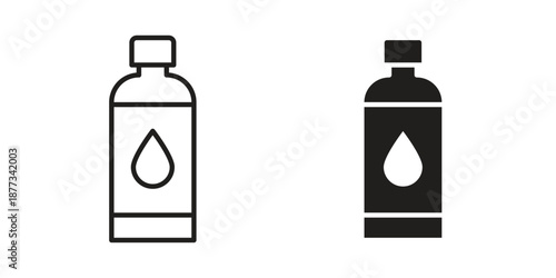 Water bottle icons on white background - editable stroke vector illustration for web and mobile