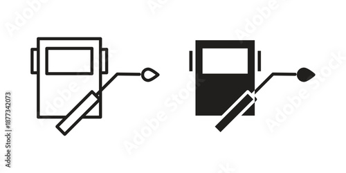 Welding icons on white background - editable stroke vector illustration for web and mobile
