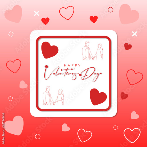 Valentine's Day Greeting Card ‍an elegant Valentine's Day greeting card, decorated with hearts and a romantic illustration, radiates warmth and love, making it a perfect gift for your beloved one.