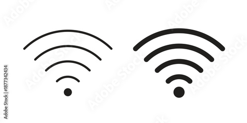 Wifi icons on white background - editable stroke vector illustration for web and mobile
