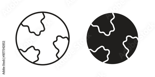 World icons on white background - editable stroke vector illustration for web and mobile