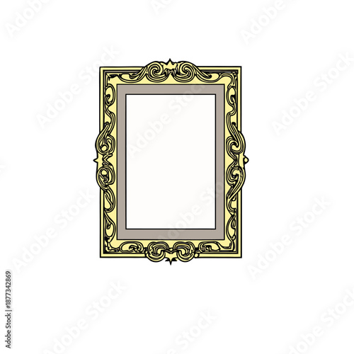 antique gold frame with clipping path, Eps file. 