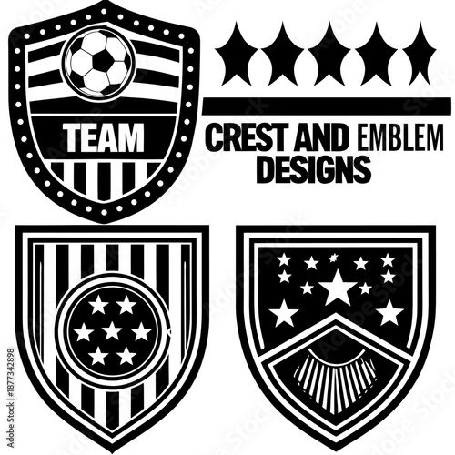 Set of Football badge emblem club logo on white background, Eps file. 