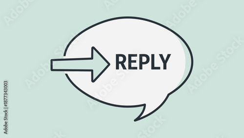 Speech Bubble with Reply and Arrow Icon.
