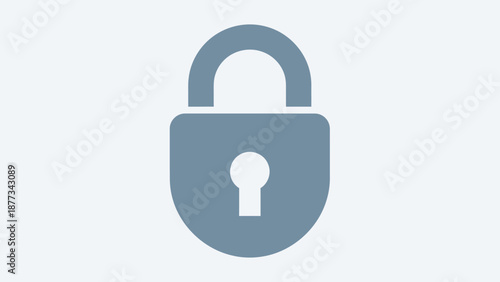 Blue Open Padlock Security Symbol Icon.