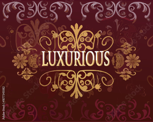 Luxurious lifestyle branding with elegant gold floral patterns