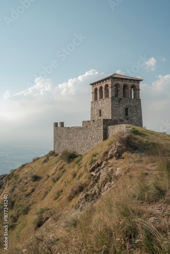 Stone tower overlooking ocean