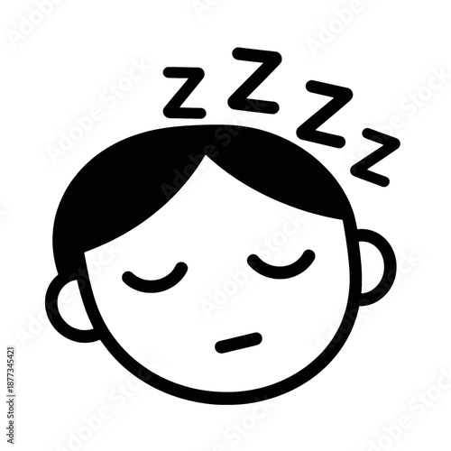 Sleeping child vector icon with zzz symbol.