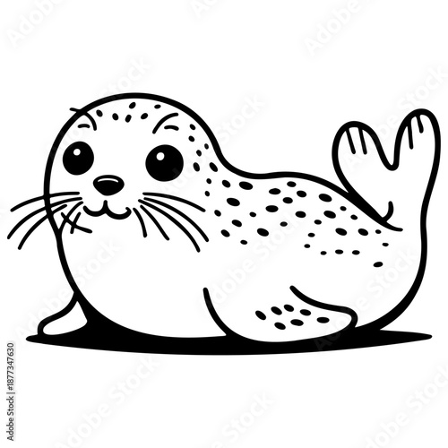 Adorable Seal Illustration.