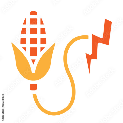 Biomass Energy Vector Flat Icon Design