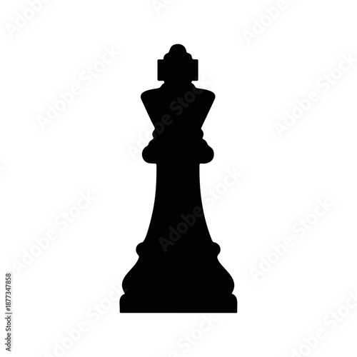 Chess piece silhouette vector flat illustration design.