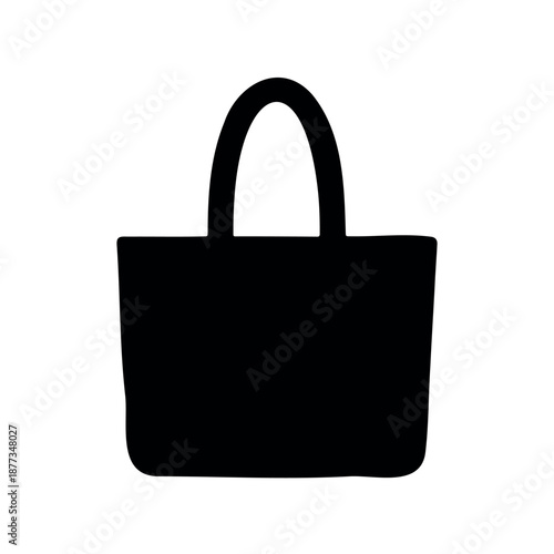Tote bag silhouette vector flat illustration design.