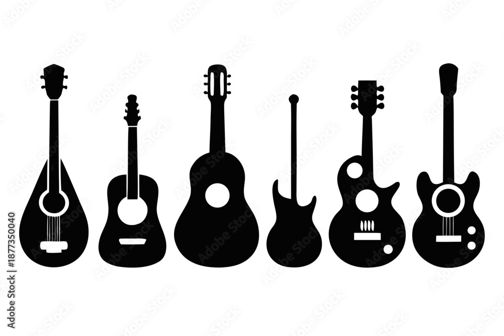 Naklejka premium electric guitar vector illustration, guitar icon 