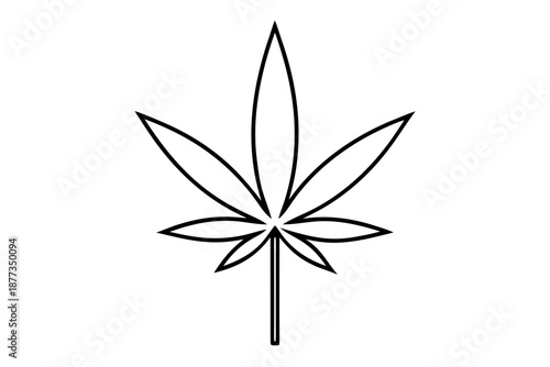 cannabis leaf vector illustration, cannabis leaf icon line art 