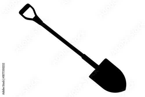 Shovel icon vector, Garden shovel silhouette vector